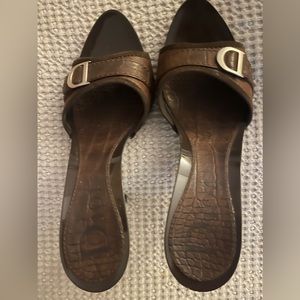 Auth Y2K DIOR Brown Leather 4” Heels